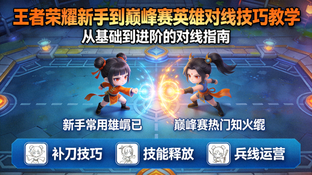 王者荣耀新手到巅峰赛英雄对线技巧教学封面图